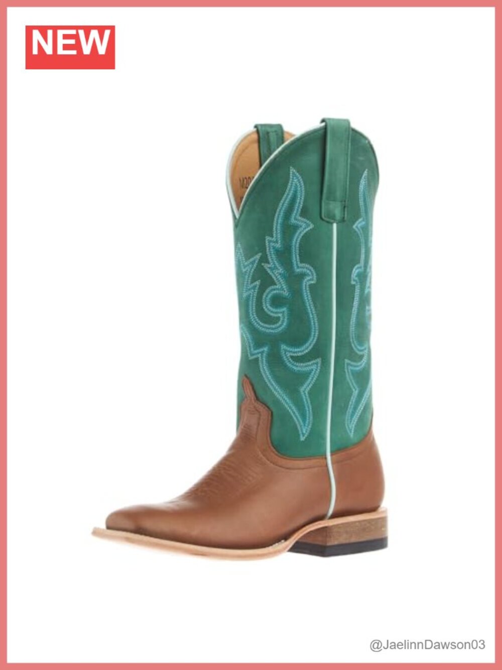 Macie Bean Leather Western Cowboy Boots Block Heel Pull-On